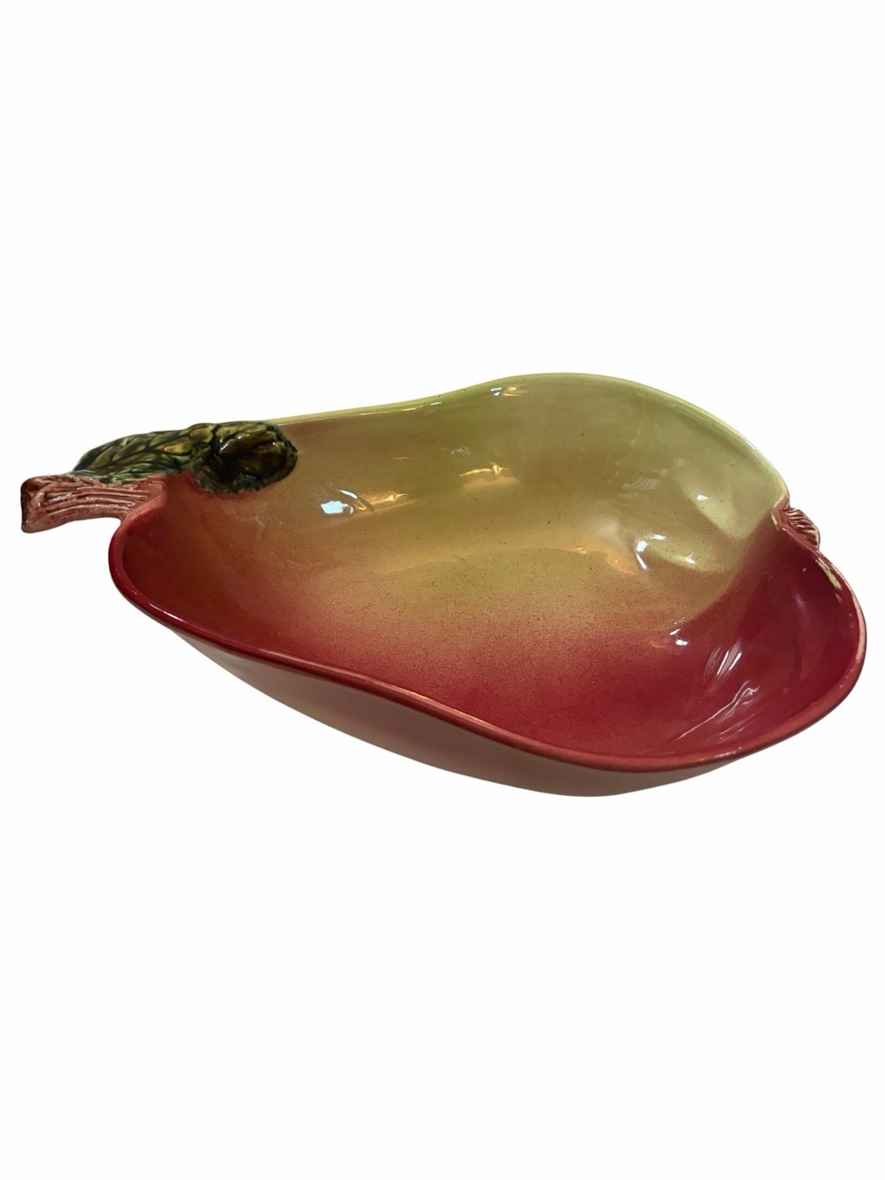 Vintage Majolica Style Pear Shaped Fruit Ceramic Bowl Made in Portugal